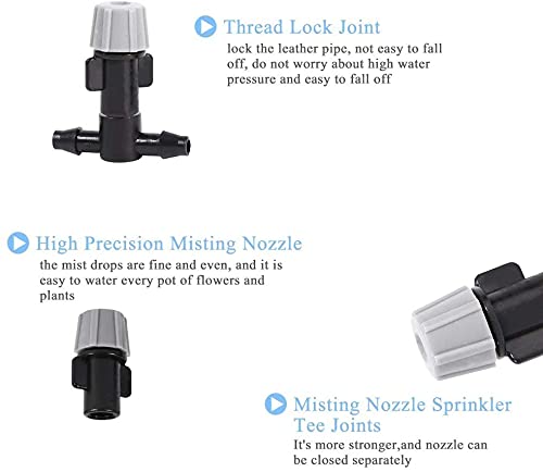 JERN Plastic Sprinkler Heads Misting Nozzles with Tee Joints