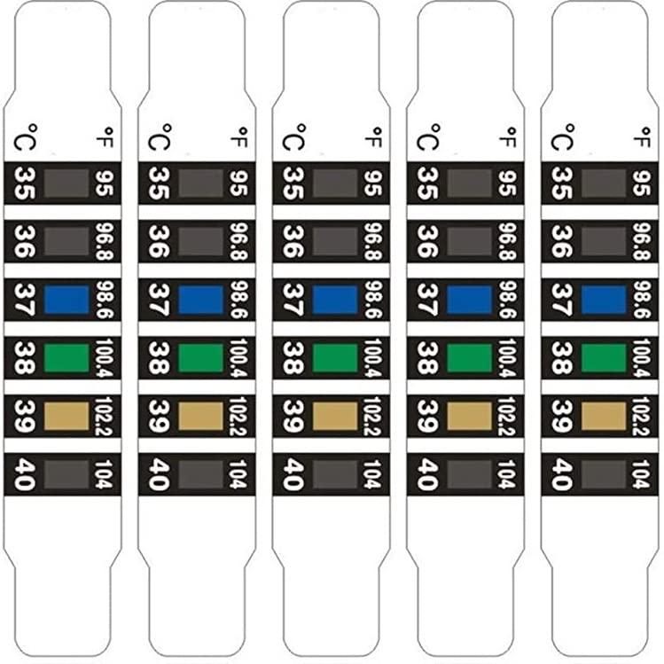 JERN Forehead Strip Thermometer Indicator for Kids Pack of 5