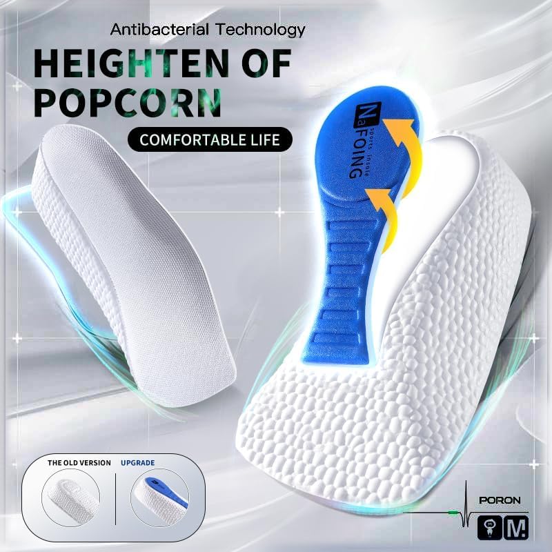 JERN Memory Foam Height Increase Insoles Arch Support Breathable Unisex