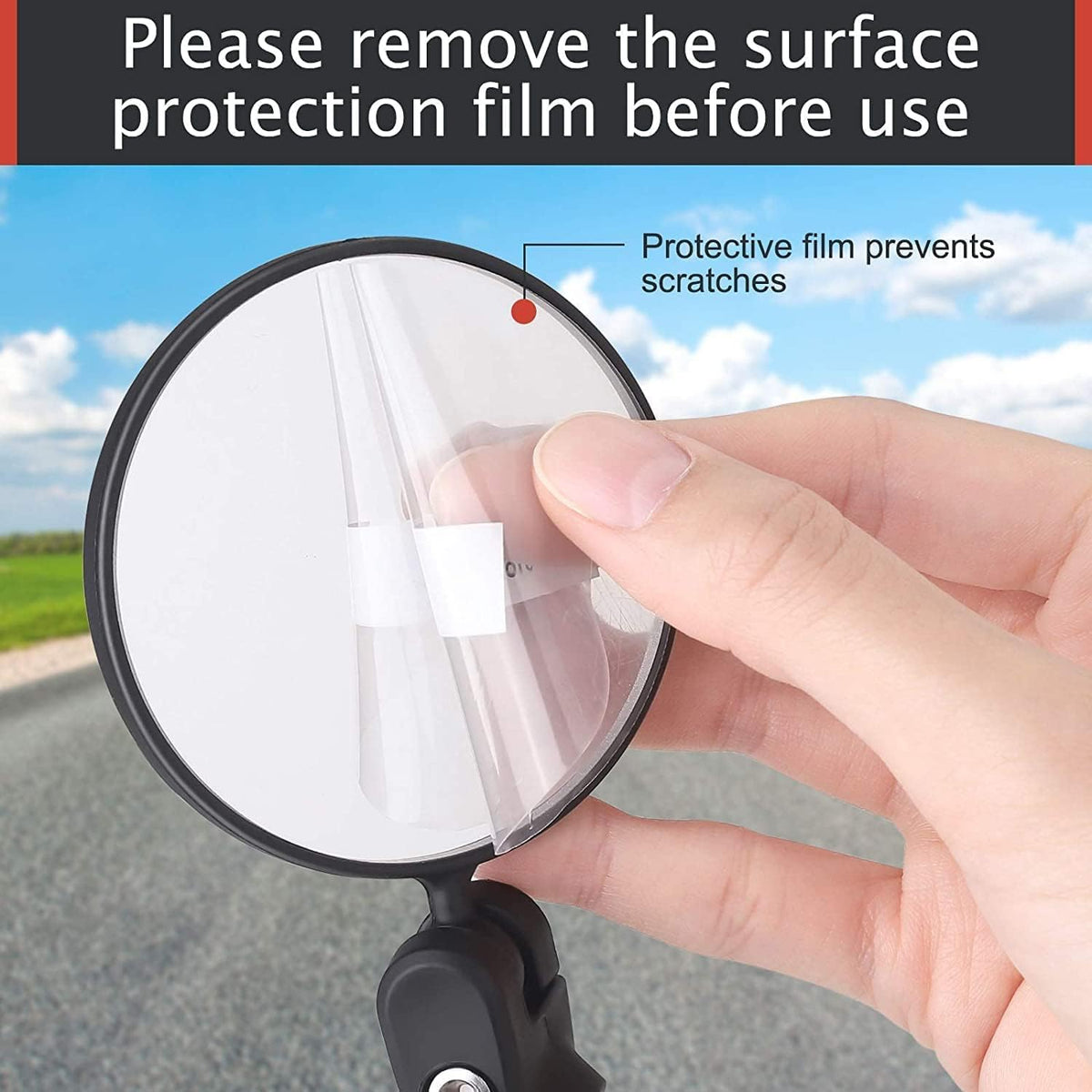 JERN 360° Rotary Cycling Bicycle Convex Glass Rearview Mirror 2-Pack