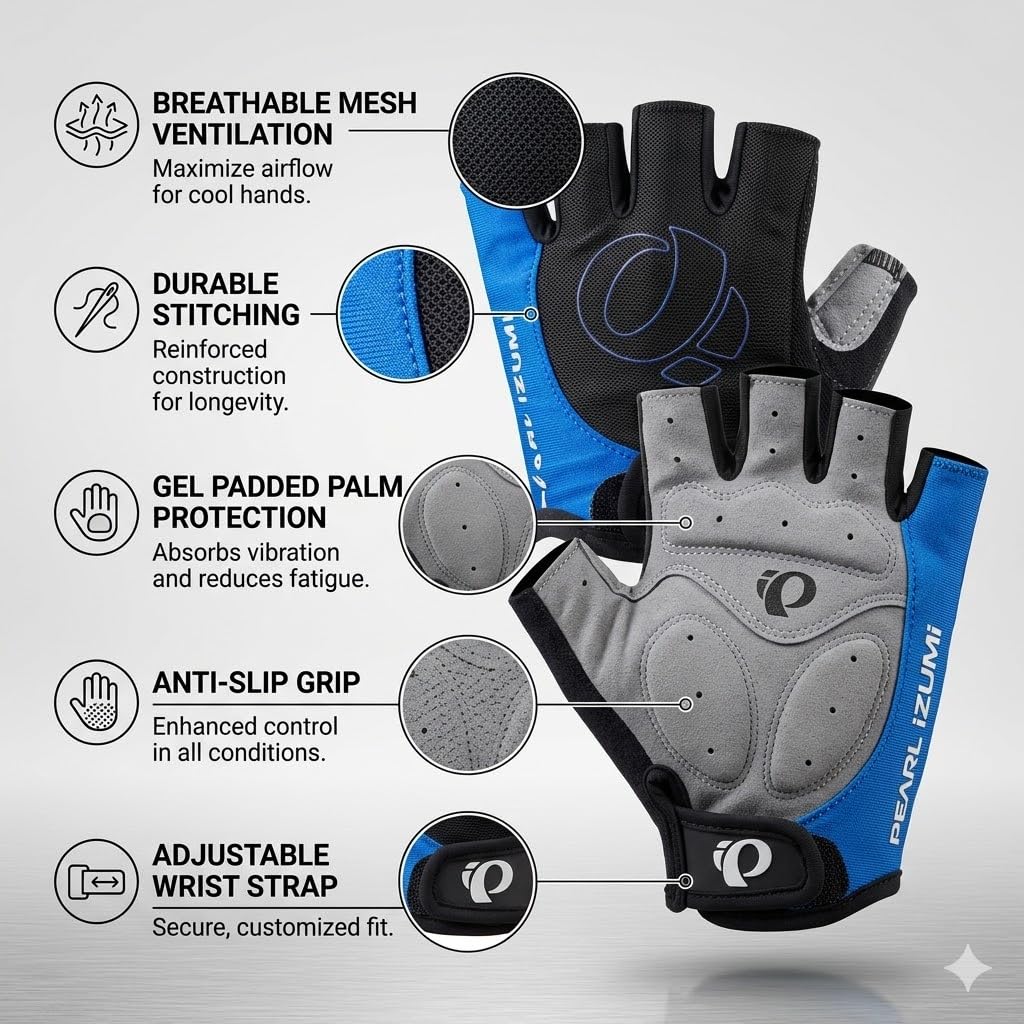 JERN Unisex Padded Fingerless Workout Gloves