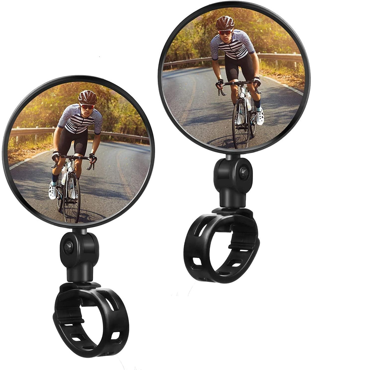 JERN 360° Rotary Cycling Bicycle Convex Glass Rearview Mirror 2-Pack
