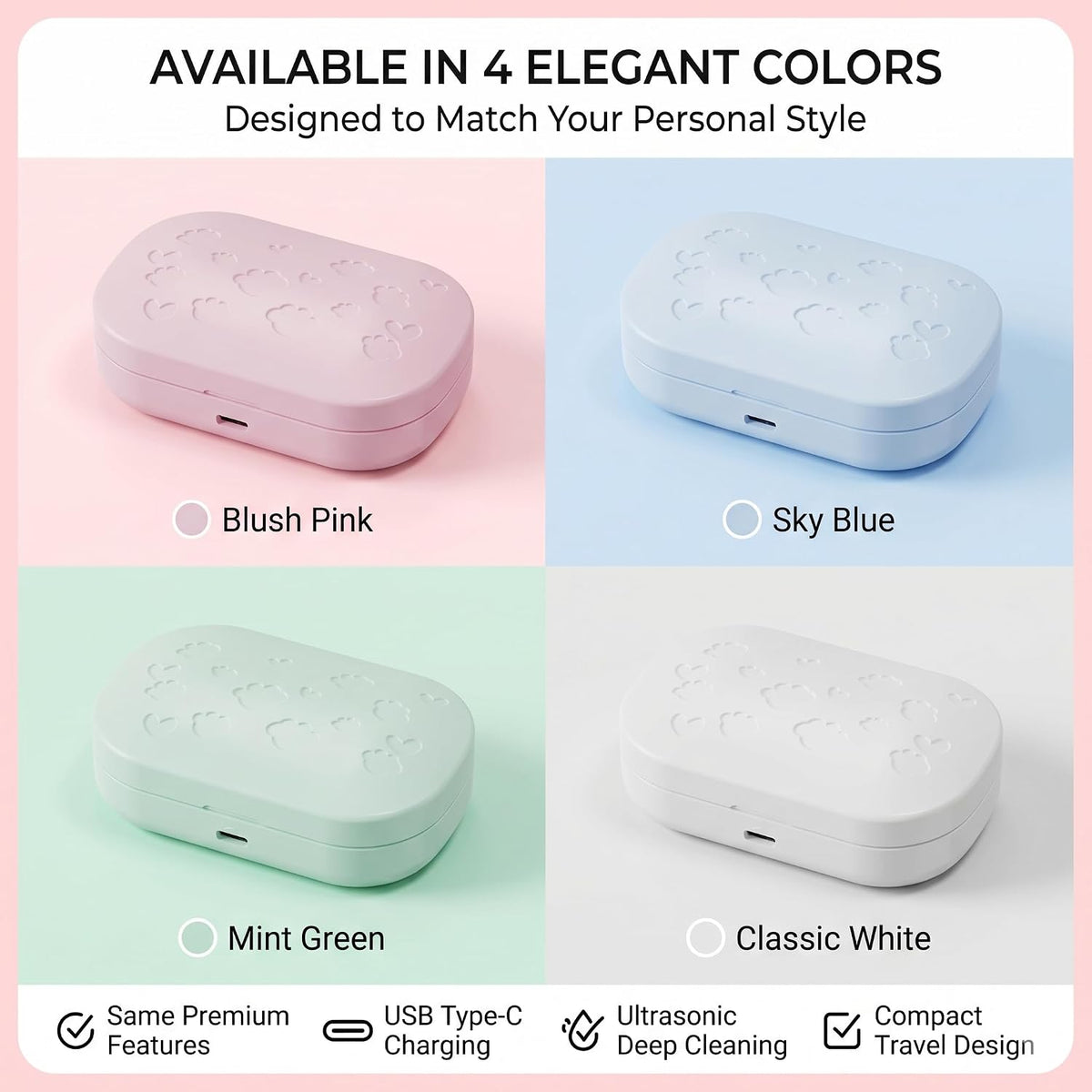 JERN Ultrasonic Contact Lens Cleaner Case with LED Display