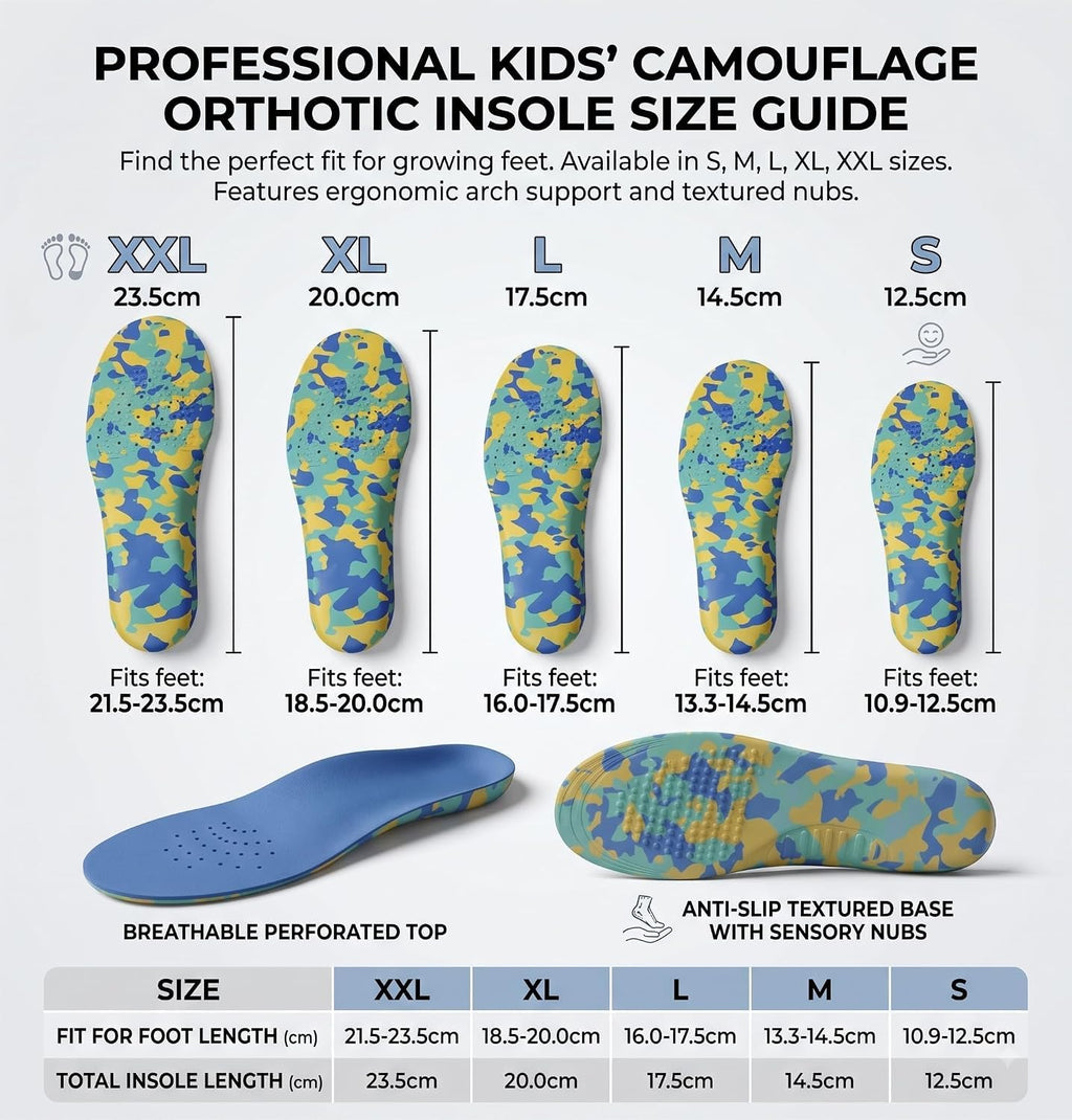 JERN Kids Arch Support Orthotic Insoles for Flat Feet