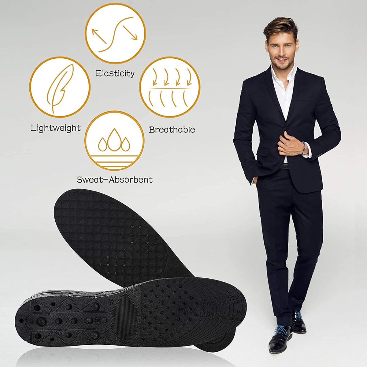 JERN Unisex Air Cushion Height Increase Shoe Insoles