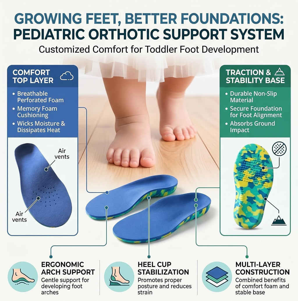 JERN Kids Arch Support Orthotic Insoles for Flat Feet