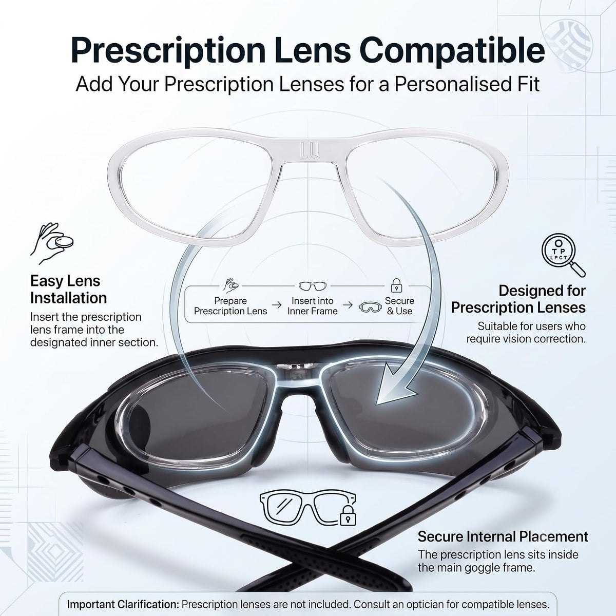 JERN Sports Cycling Goggles 5 Interchangeable Lenses Unisex