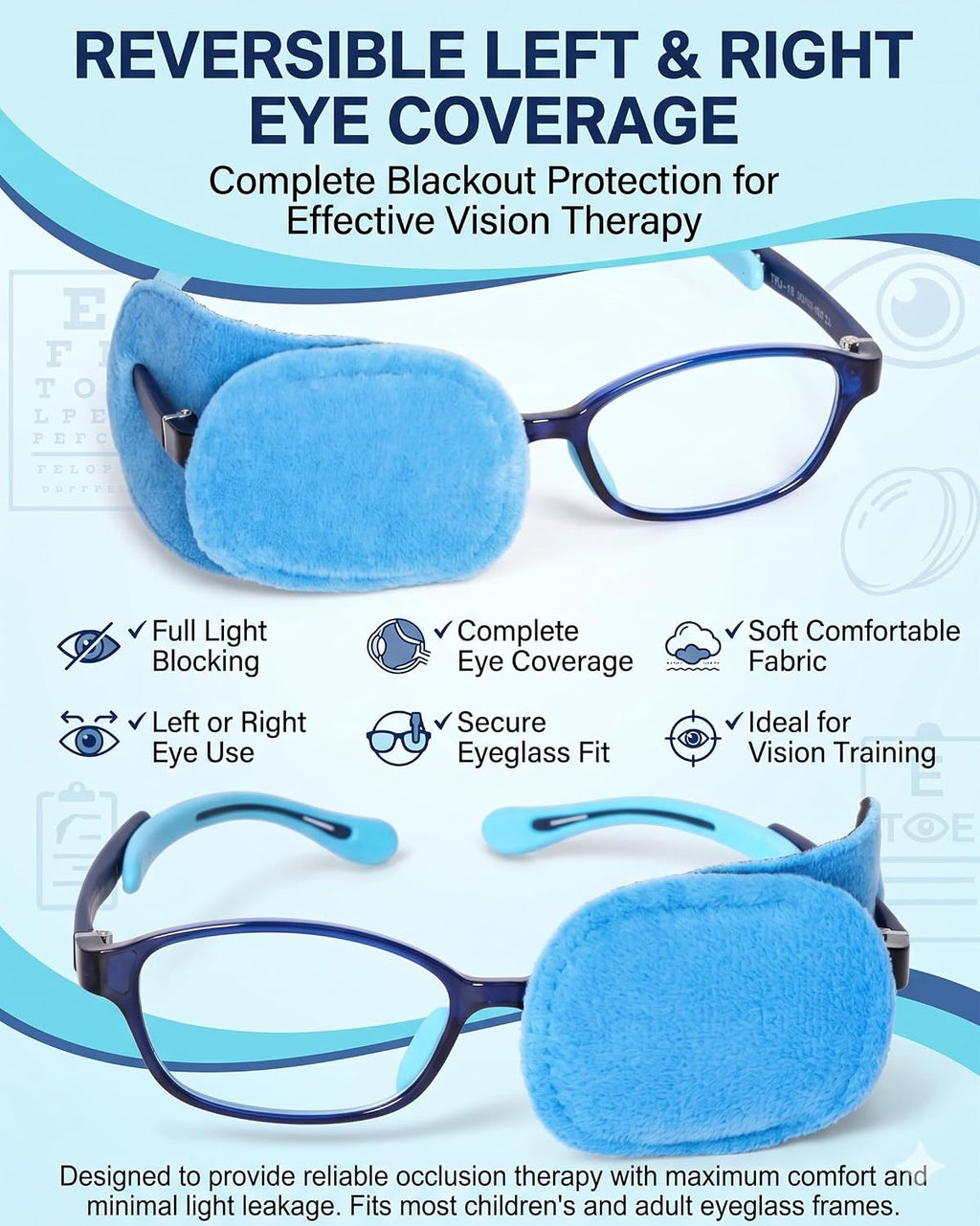JERN Kids Eye Patches for Glasses Soft Over Glasses