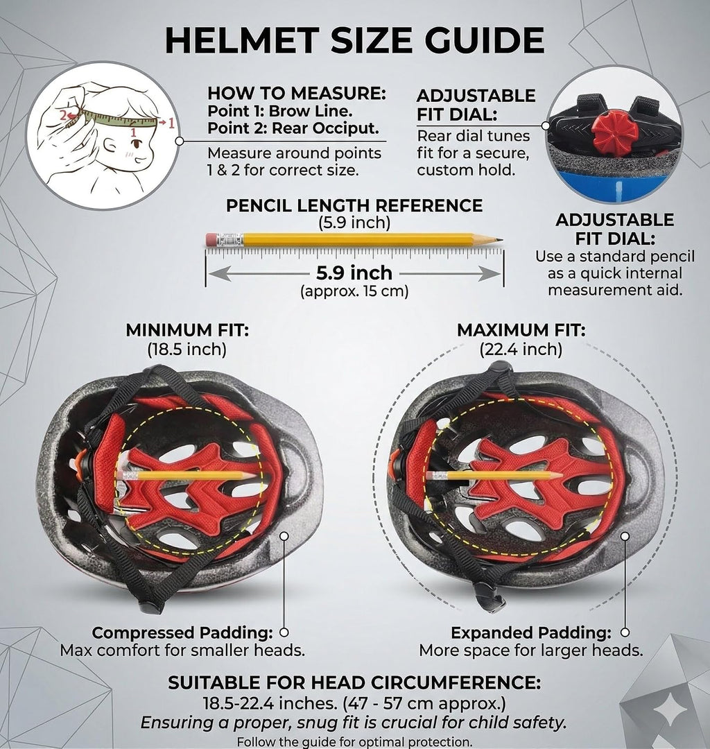 JERN 7 Pieces Kids Cycling Helmet Knee Elbow Wrist Pad Set