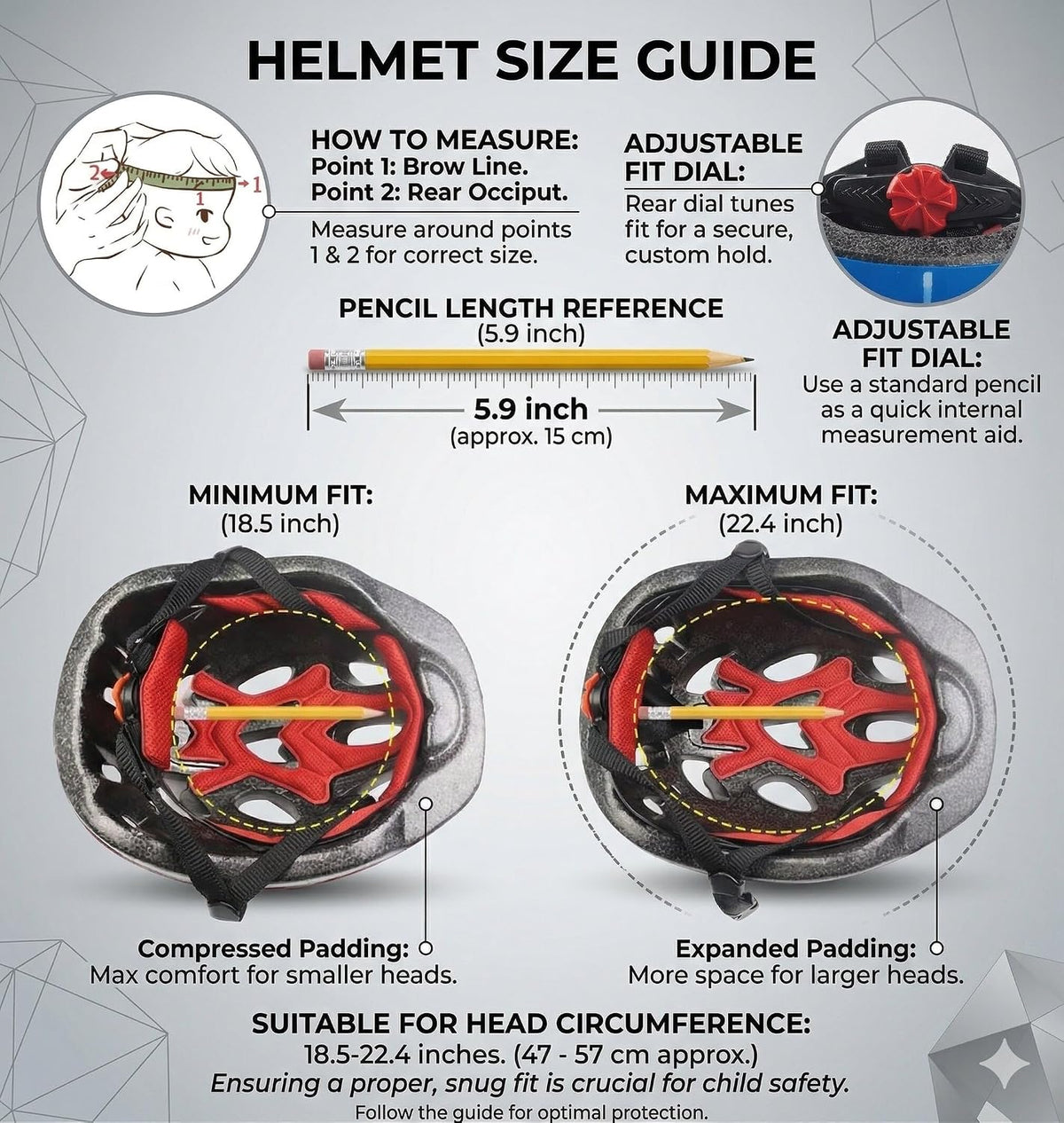 JERN 7 Pieces Kids Cycling Helmet Knee Elbow Wrist Pad Set