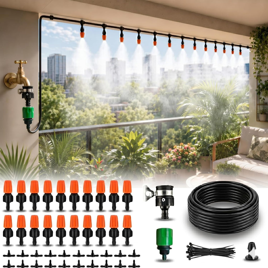 JERN DIY Drip Irrigation Kit with Misting Cooling Nozzles