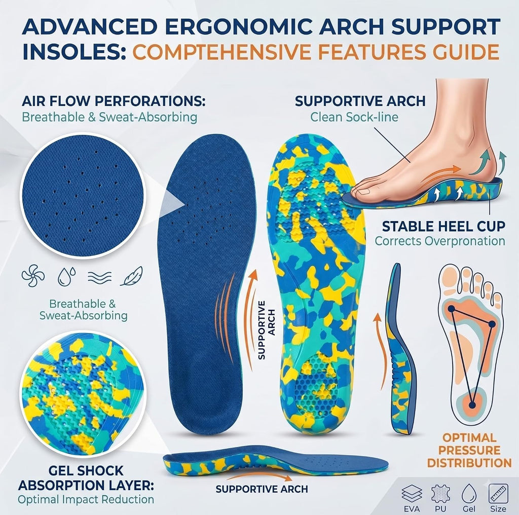 JERN Kids Arch Support Orthotic Insoles for Flat Feet