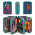 JERN 3 Compartment Hardtop Zipper Pencil Case