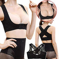 Jern Stretchable Breast Push Up Brace Bra & Back Support, Posture Corrector, Corset Belt For Women (S, Black)